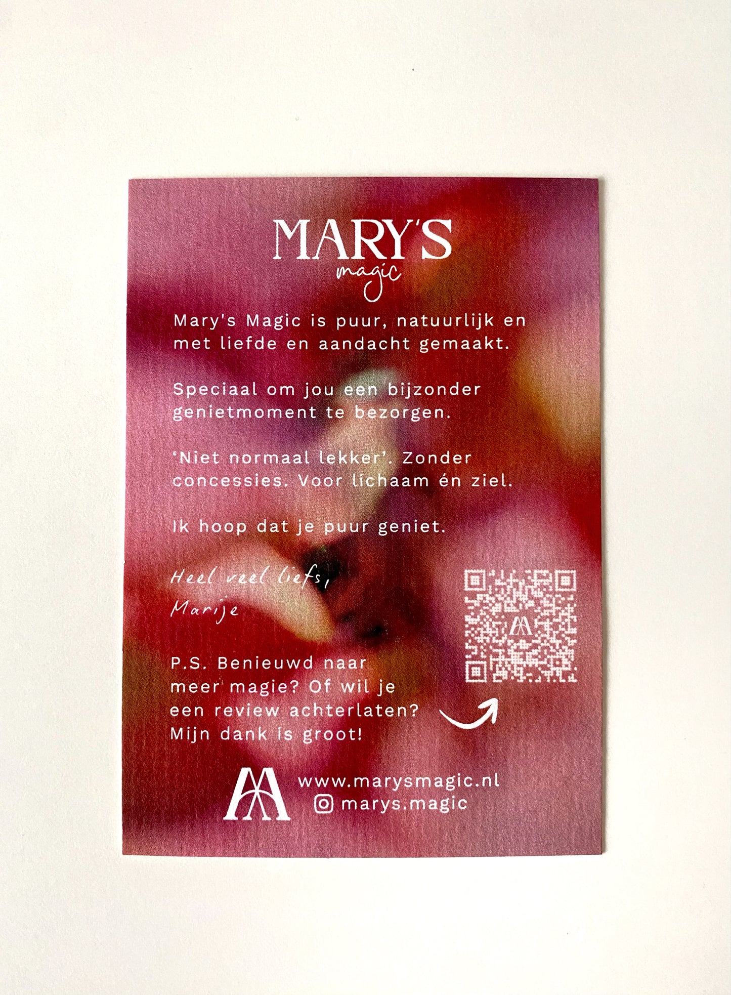 Persoonlijk handgeschreven bericht